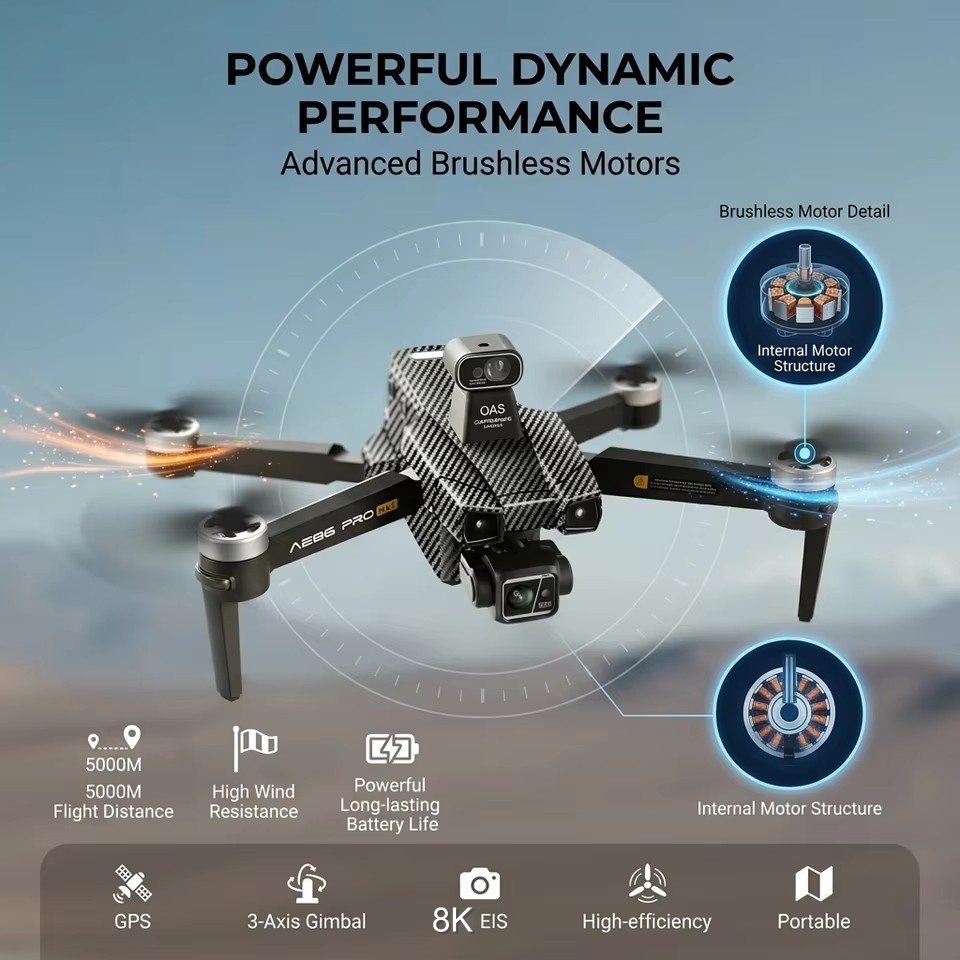 Brushless 8K ESC Dual Camera D - đánh giá và giá Drone Gimbal 3 Axis
