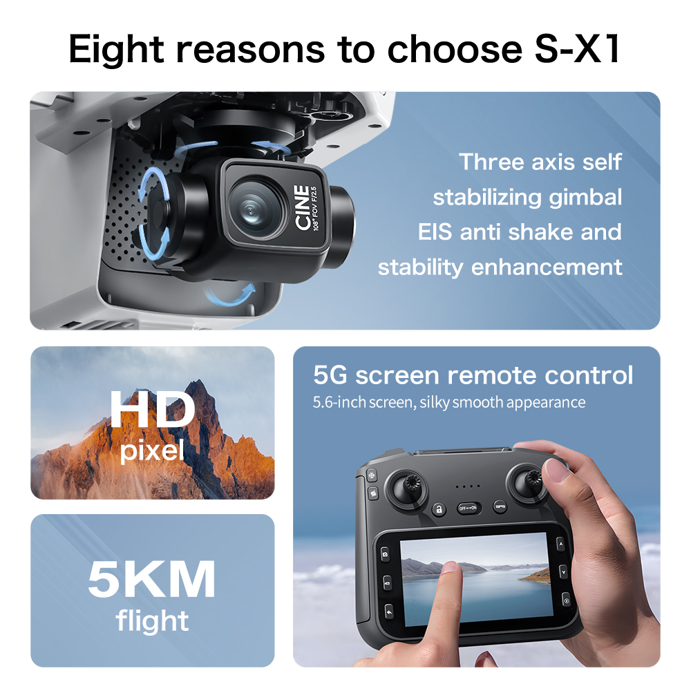 Lenovo S-X1 MAX GPS Drone 3-Ax - đánh giá và giá Drone Gimbal 3 Axis
